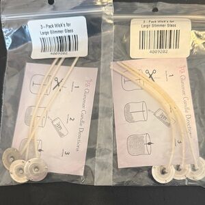 2 Pink Zebra Candle Wick Set for Glimmer Glass